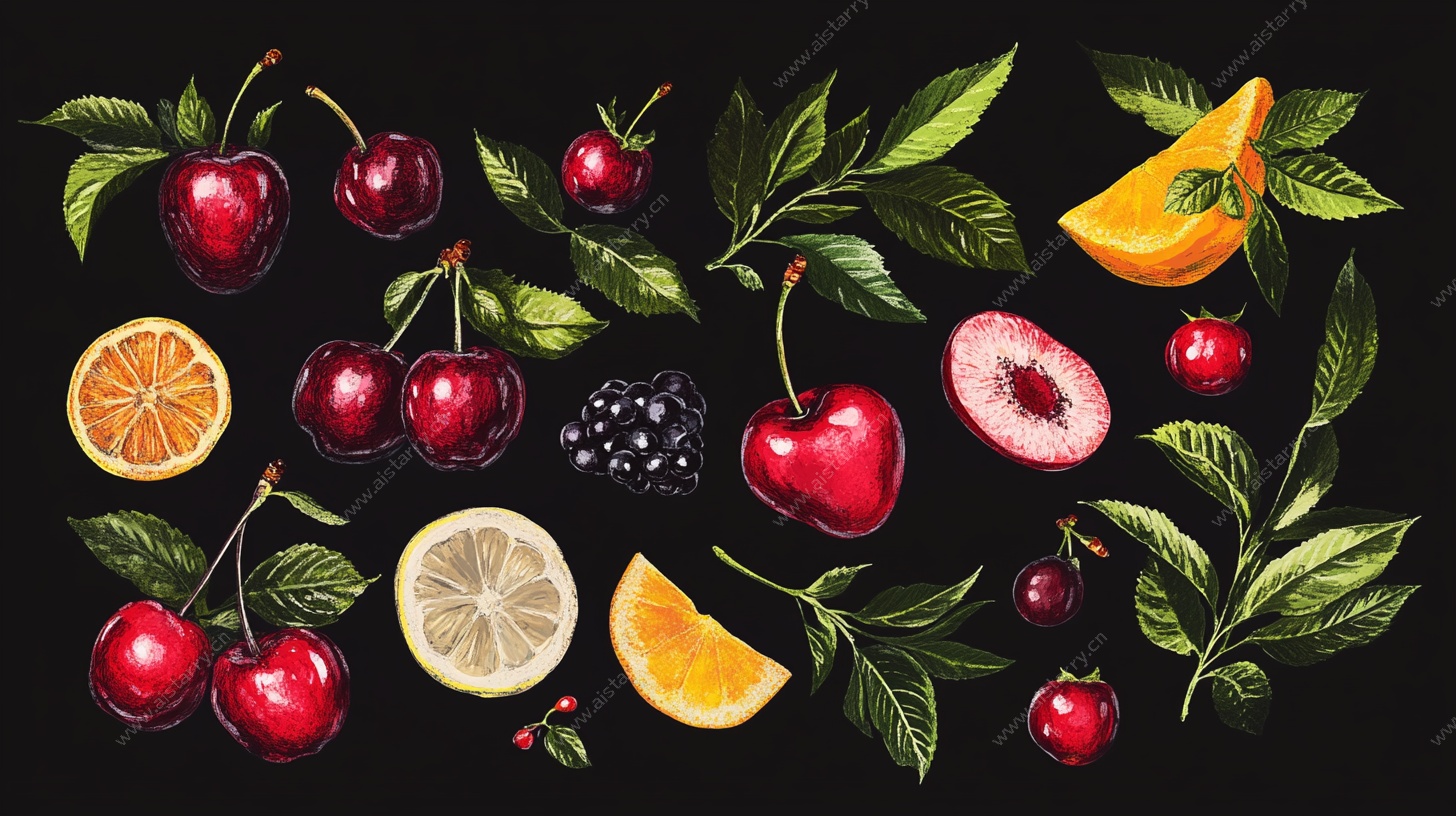 缤纷水果插画图