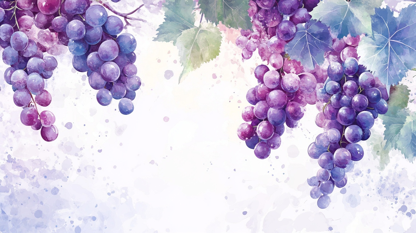 水彩葡萄插画