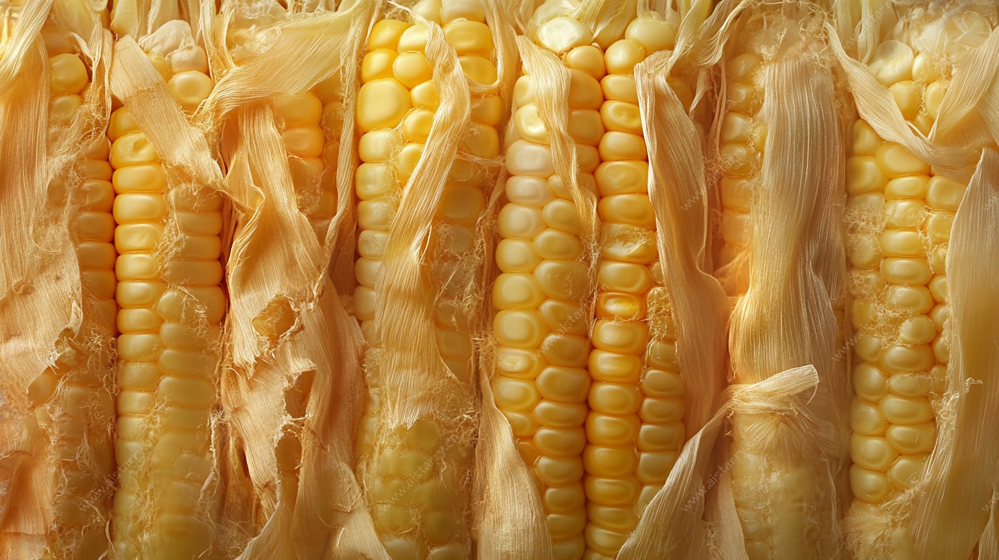 饱满金黄玉米特写