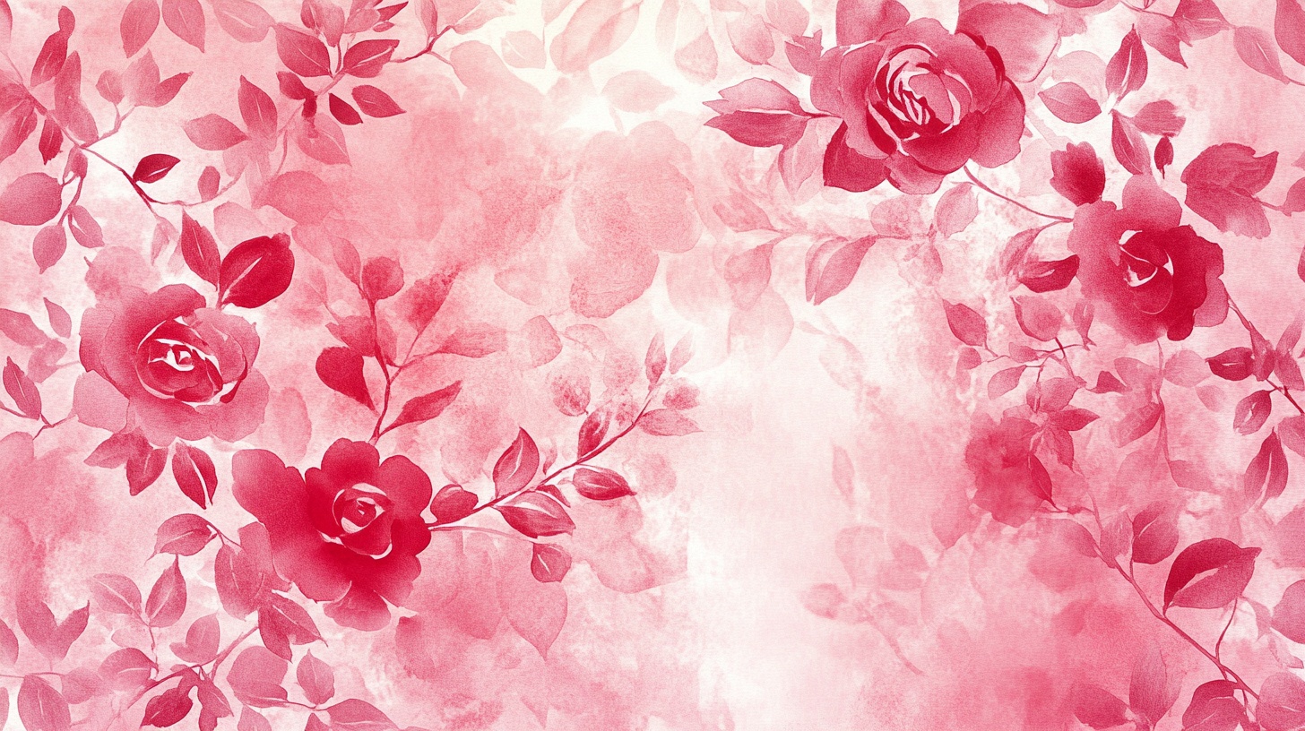 粉色花卉梦幻水彩背景图