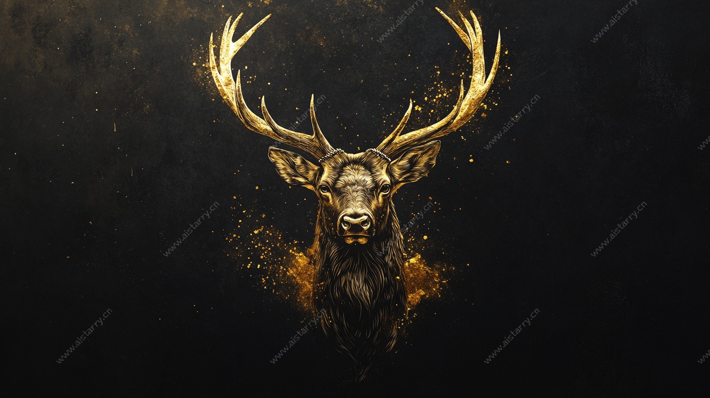 金色雄鹿 神秘野性之美