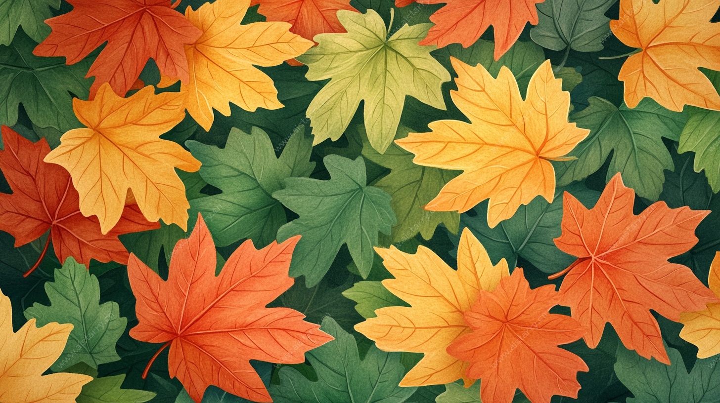 秋日多彩枫叶背景图