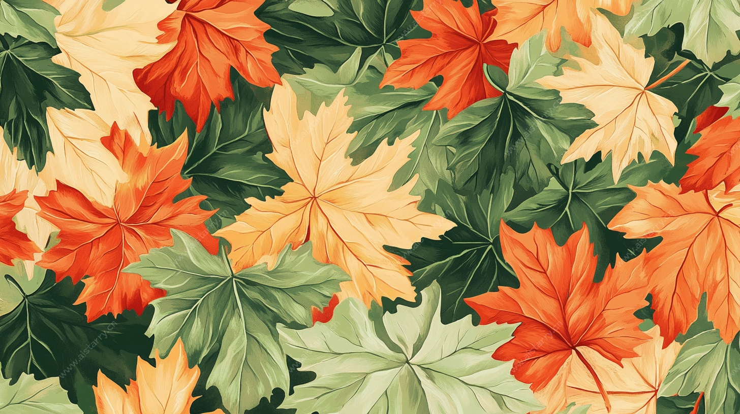 秋日枫叶无缝图案背景