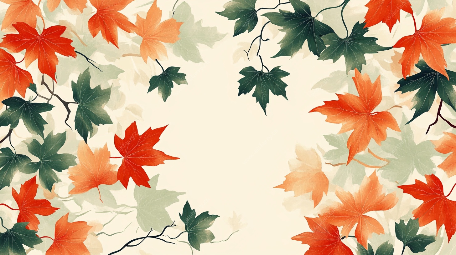 枫叶环绕的自然背景图