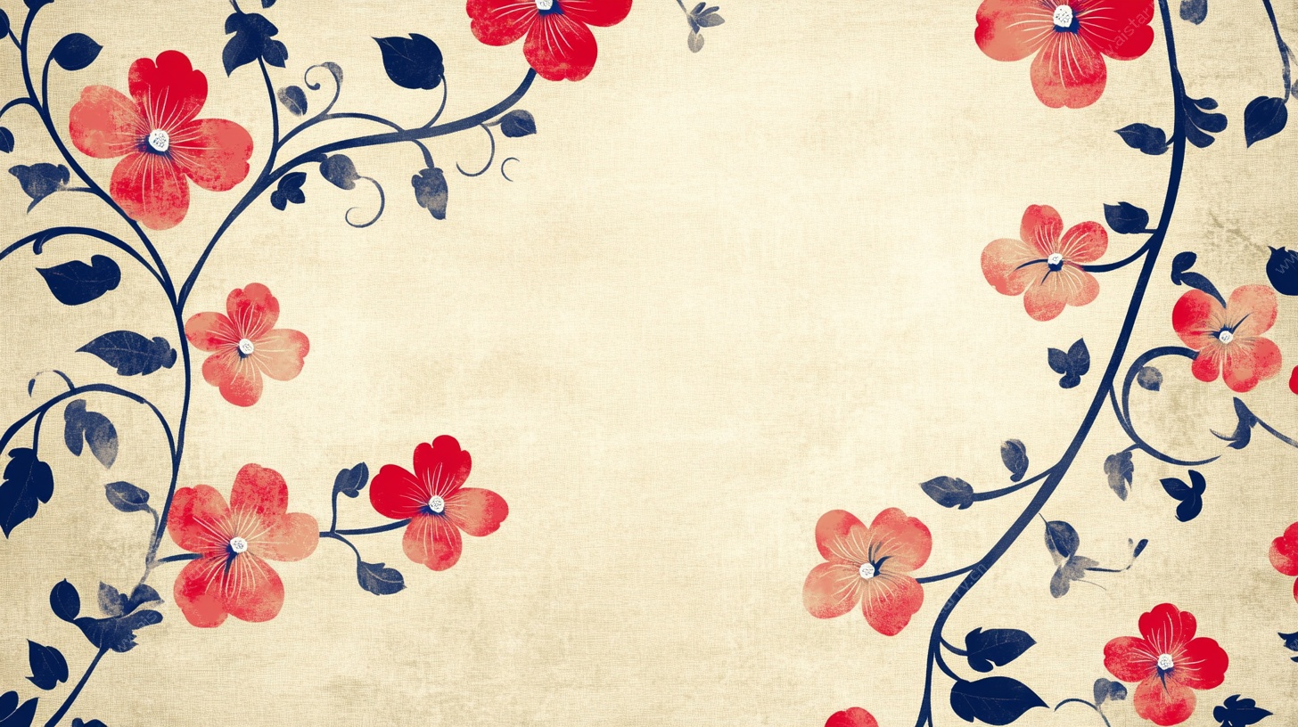 中式花卉复古背景图