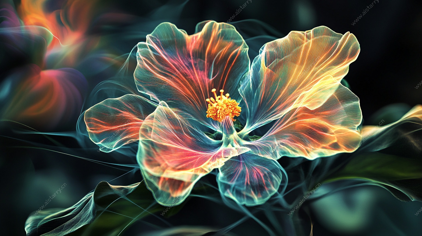 梦幻炫彩透明花朵