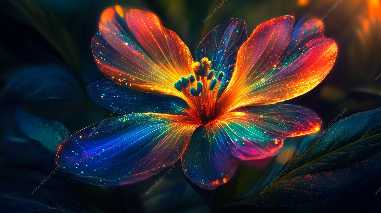 梦幻炫彩花朵特写