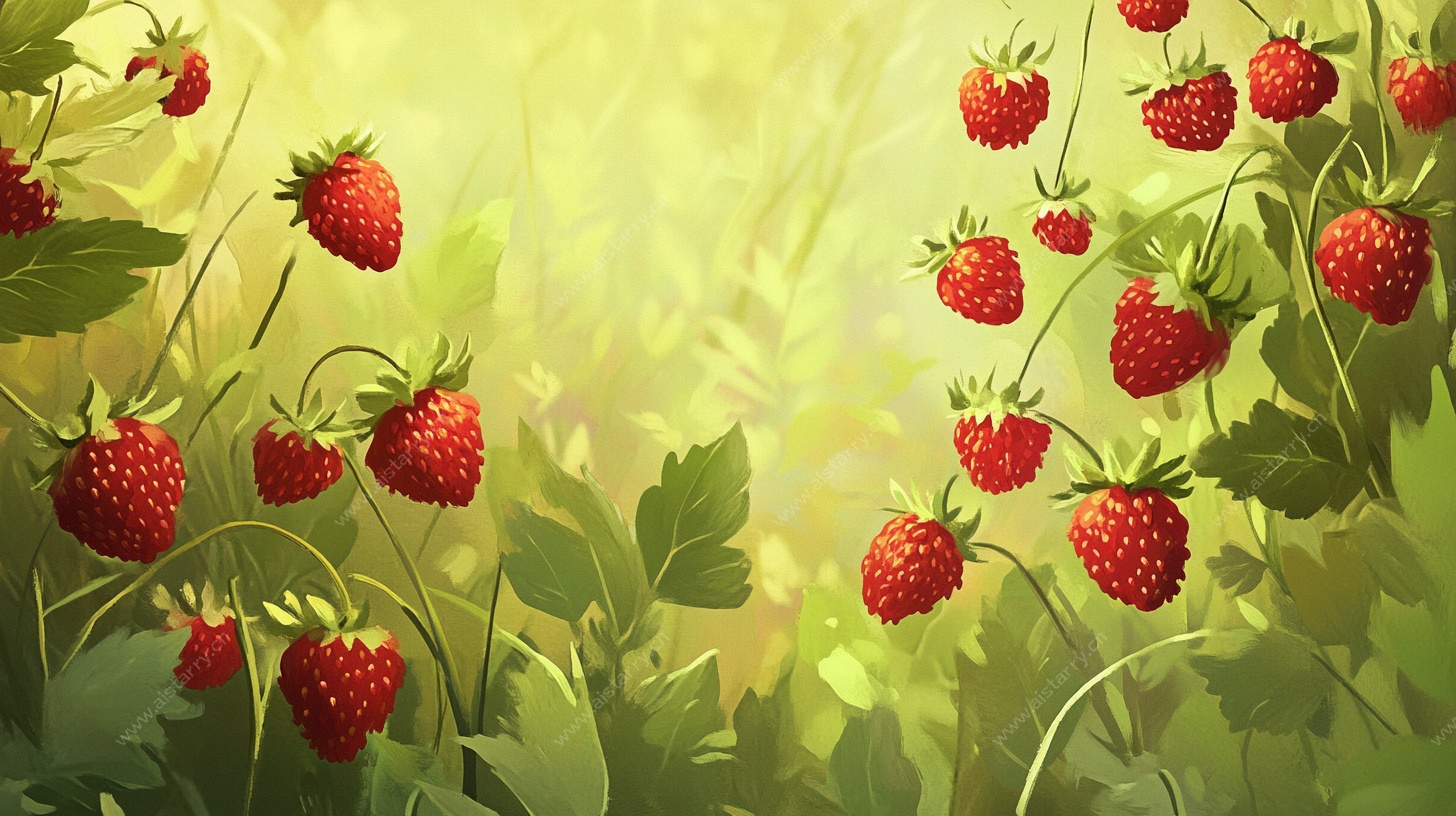 阳光下的草莓田园风光
