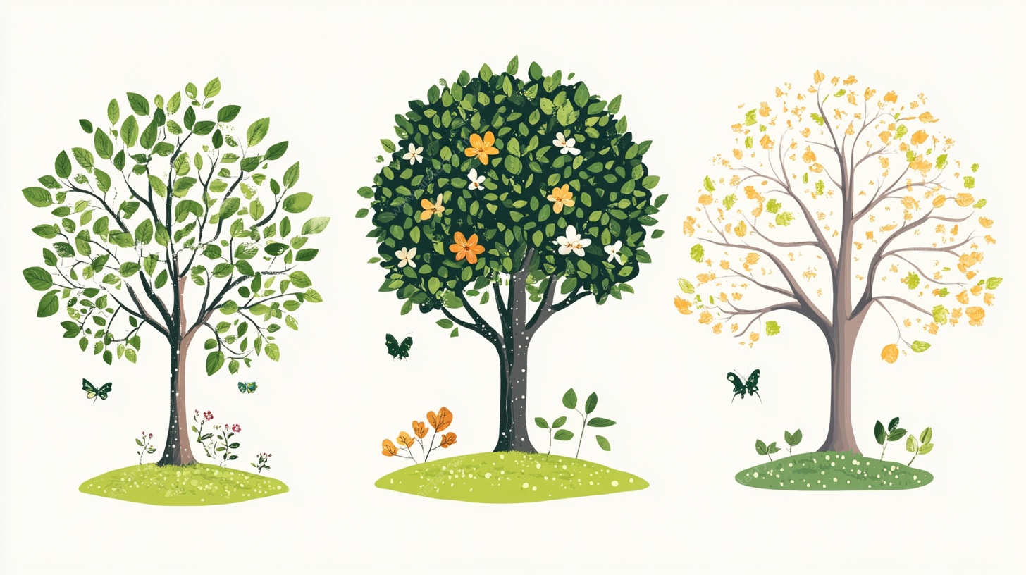 四季之树插画