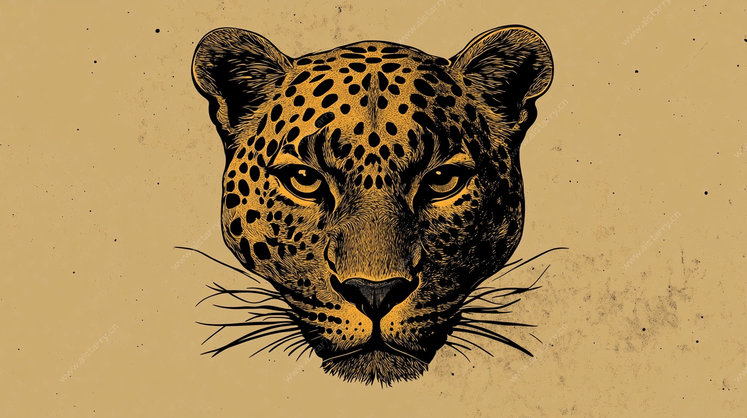 豹头插画 野性魅力呈现