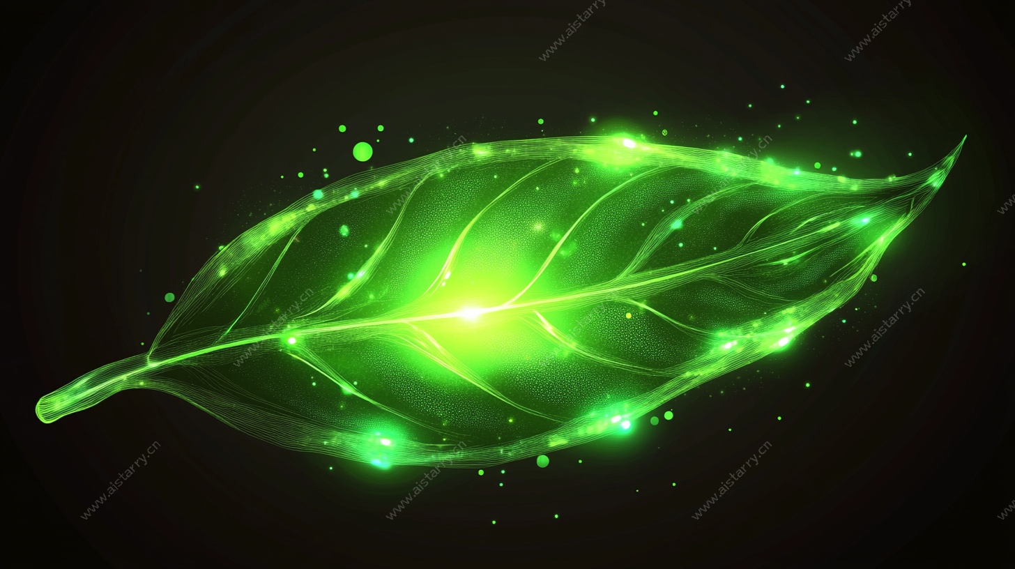 发光绿叶艺术图