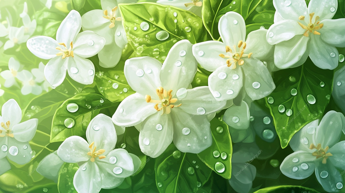 带露白花香四溢