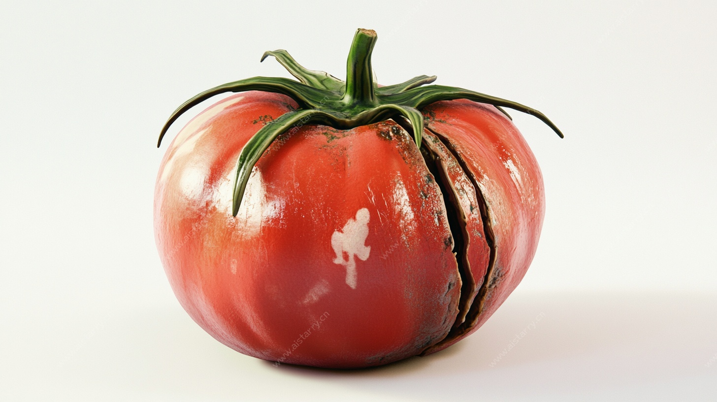 裂开的红番茄特写