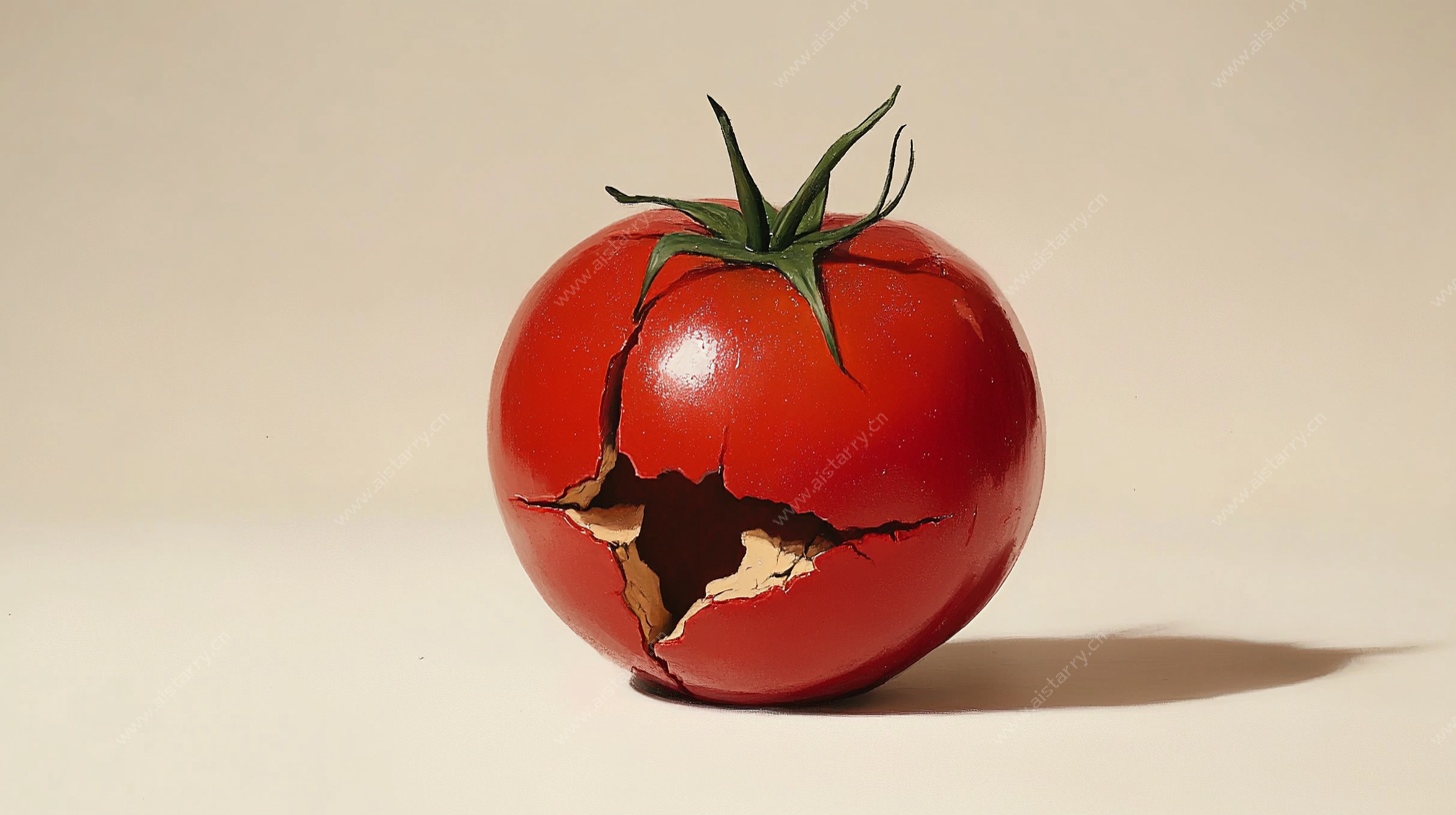 破裂的番茄静物摄影