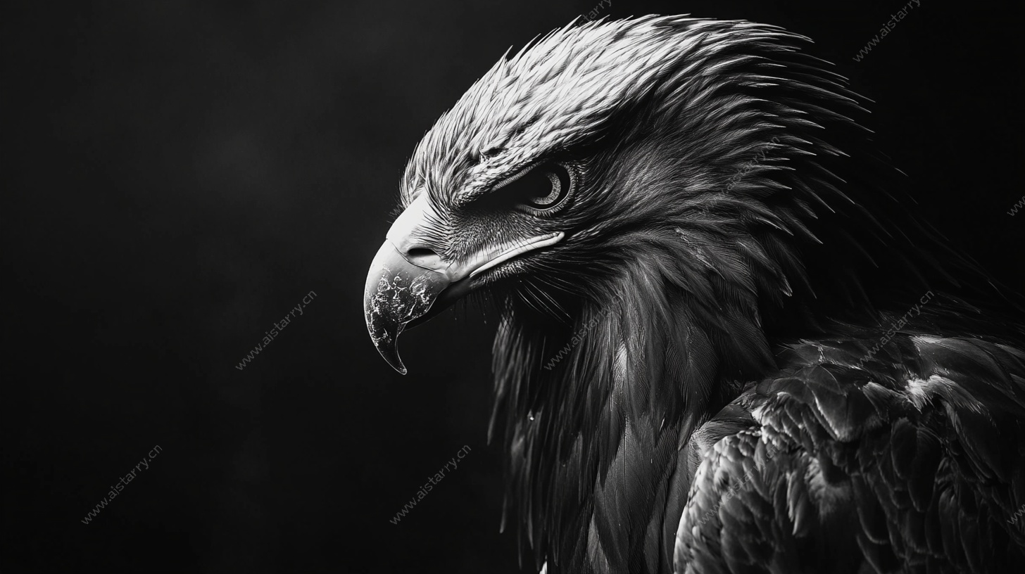 黑白色雄鹰特写