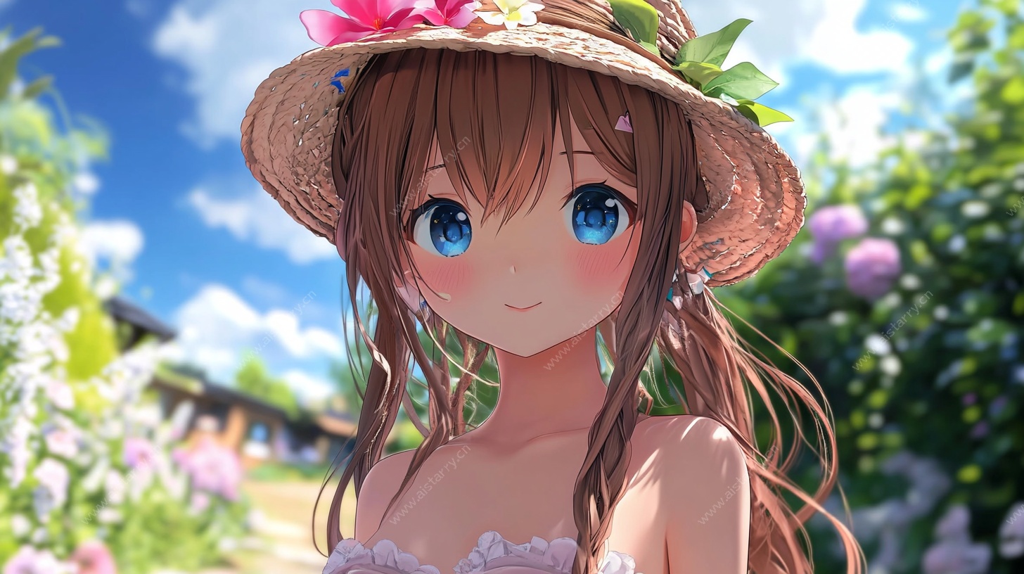 草帽少女的田园梦幻瞬间