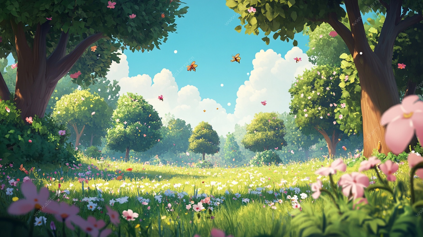 春日森林花海梦幻图景