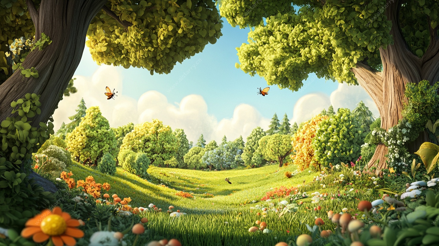 梦幻森林田园风光图