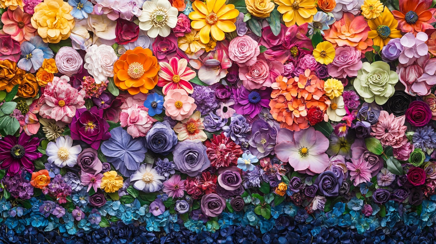 缤纷花卉艺术墙