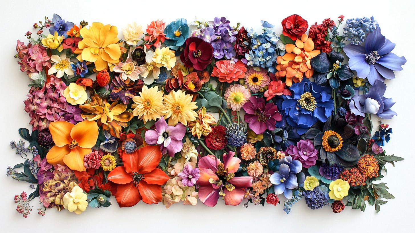 缤纷多彩花卉艺术拼图