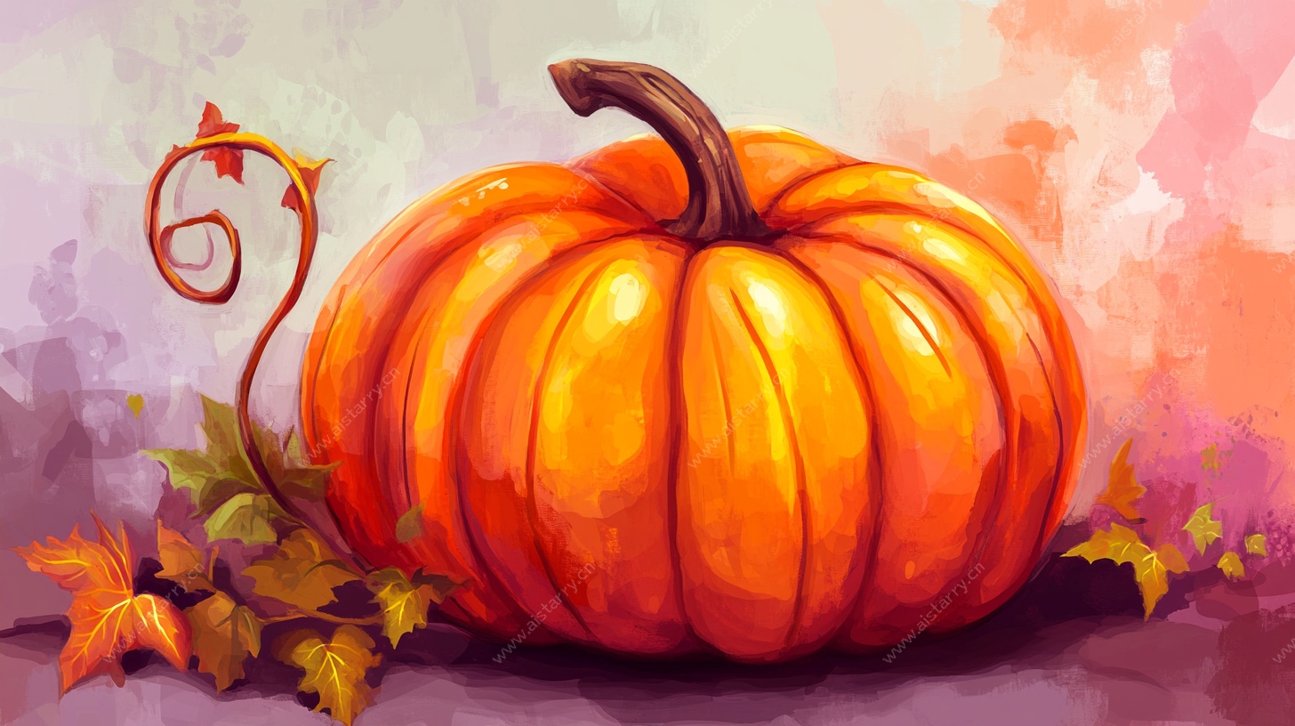 秋日南瓜静物插画