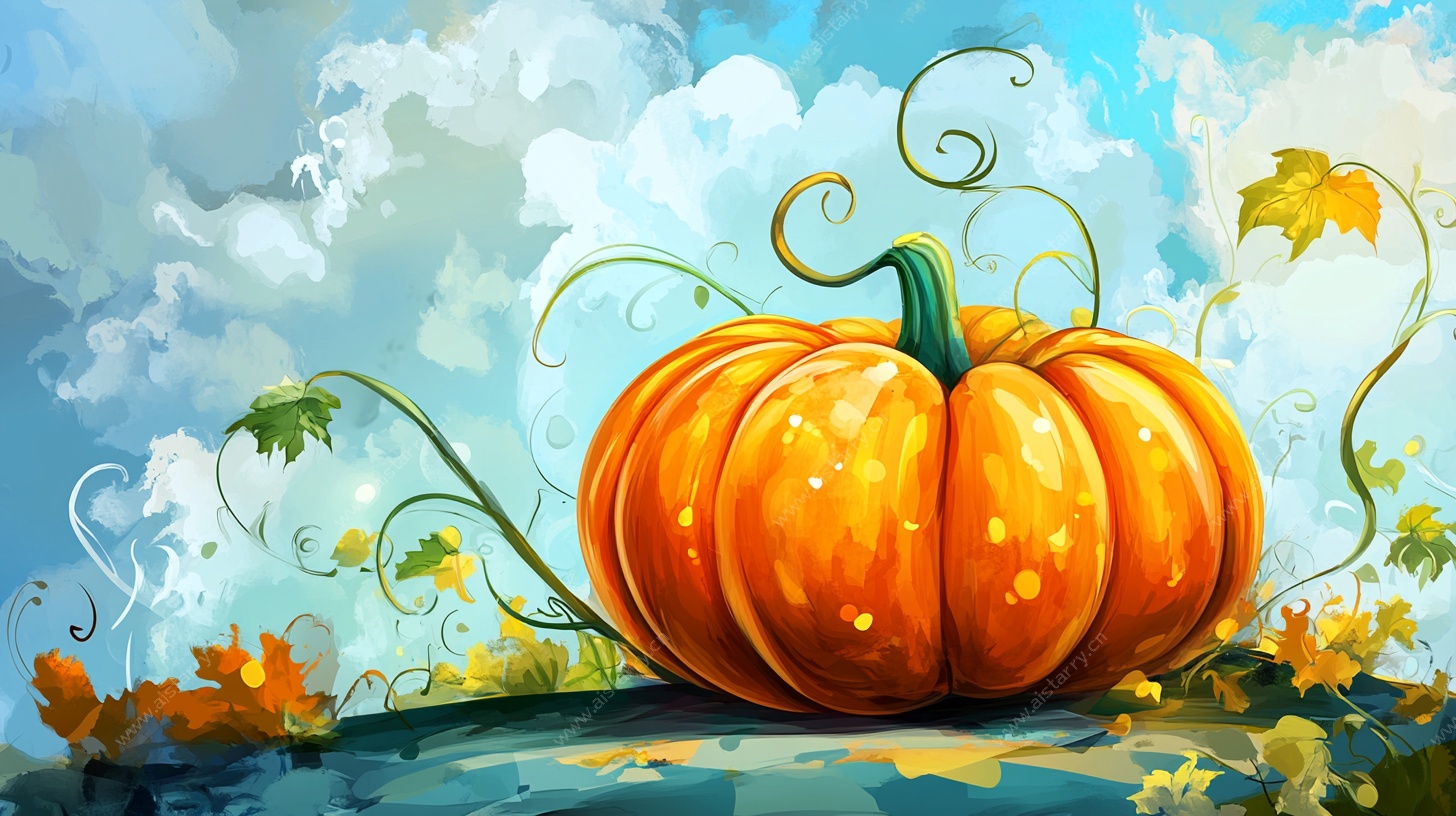 秋日南瓜梦幻插画