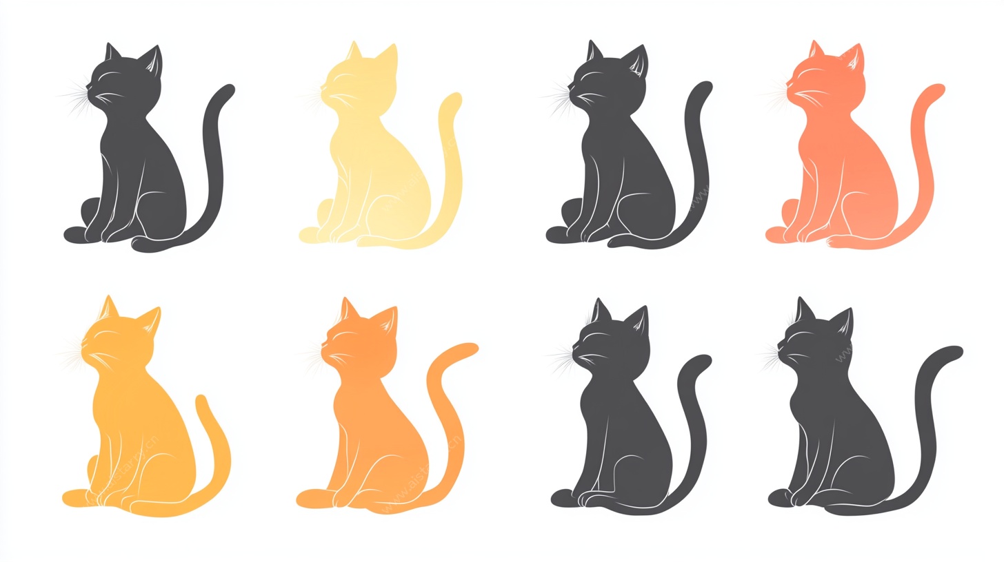 多彩猫咪插画集合