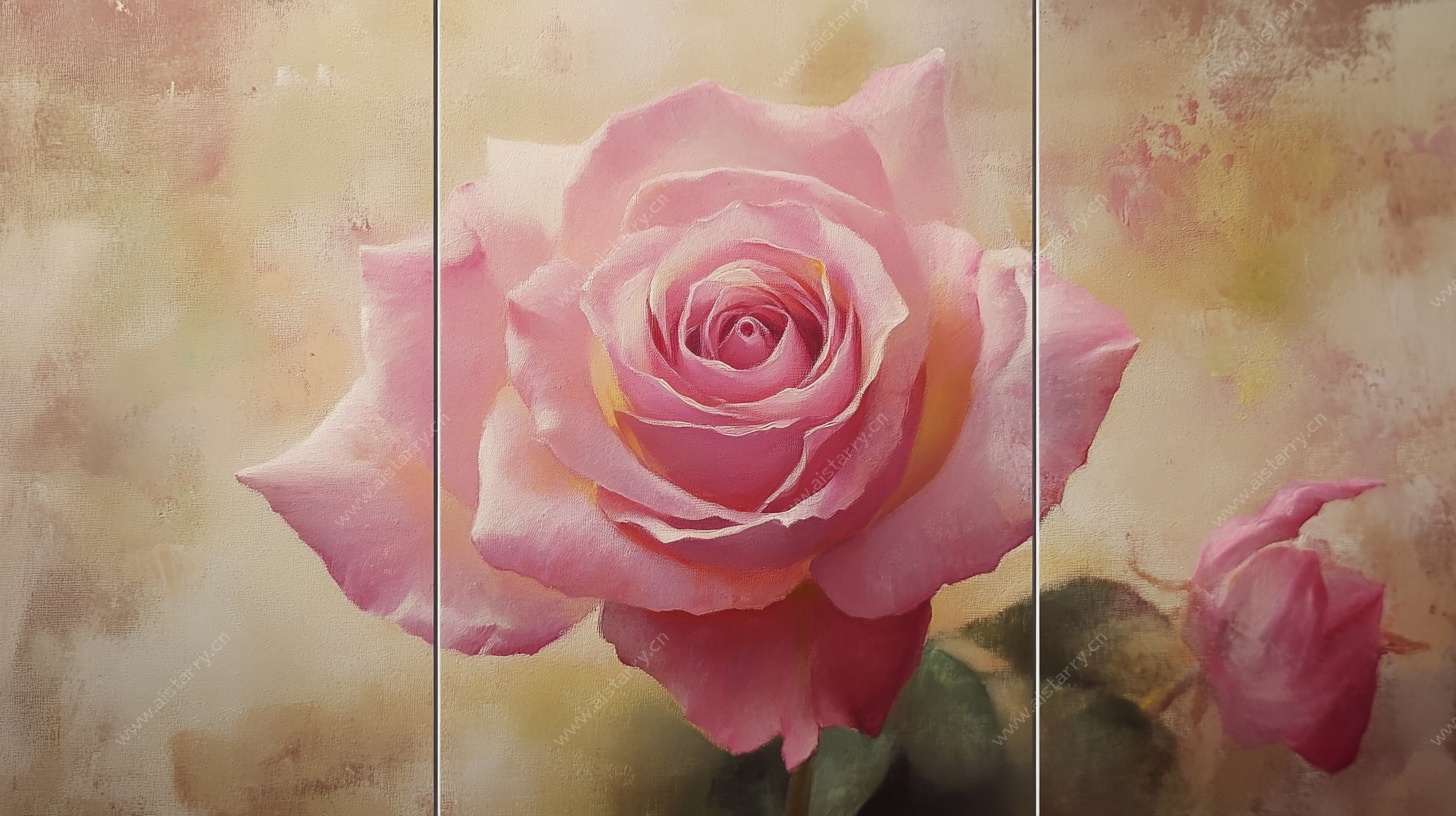 粉色玫瑰三联画