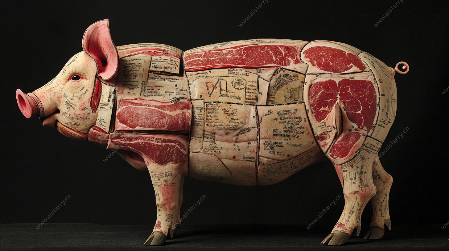 猪肉分割艺术猪雕塑