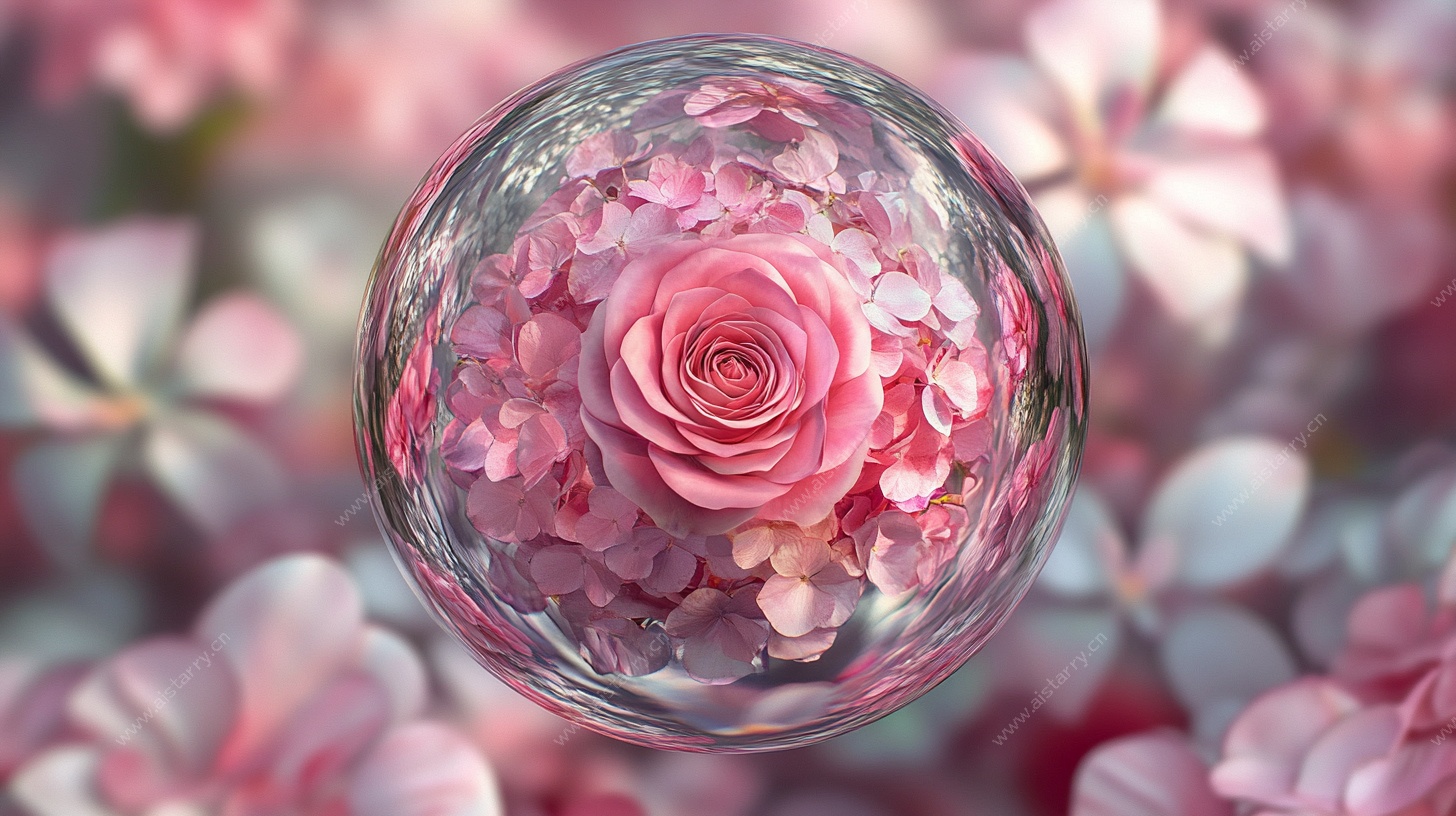 梦幻玫瑰水晶球