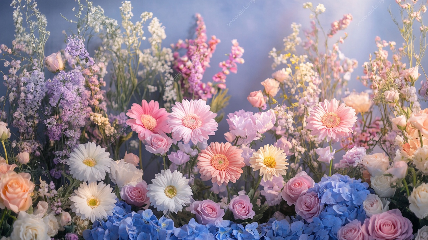 梦幻多彩花卉景观