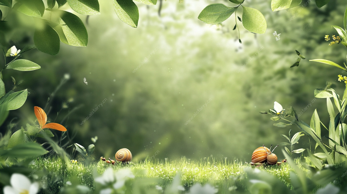 林间蜗牛的自然小景