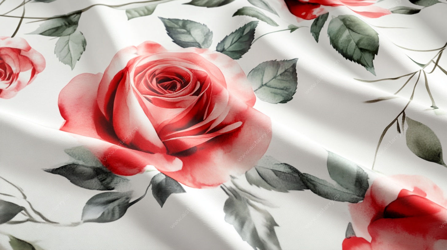 玫瑰印花织物图案设计