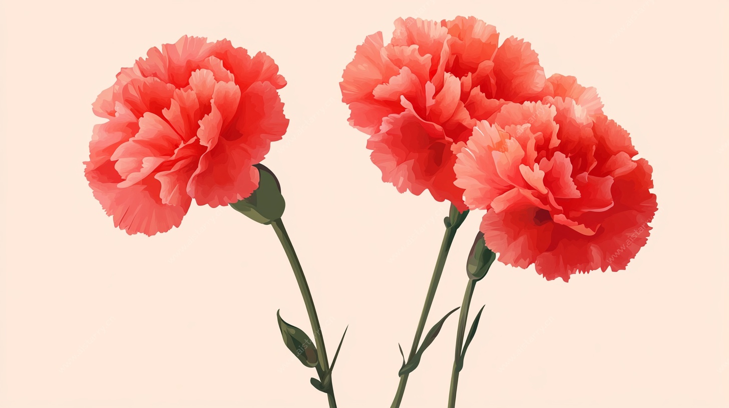 鲜艳康乃馨花卉特写