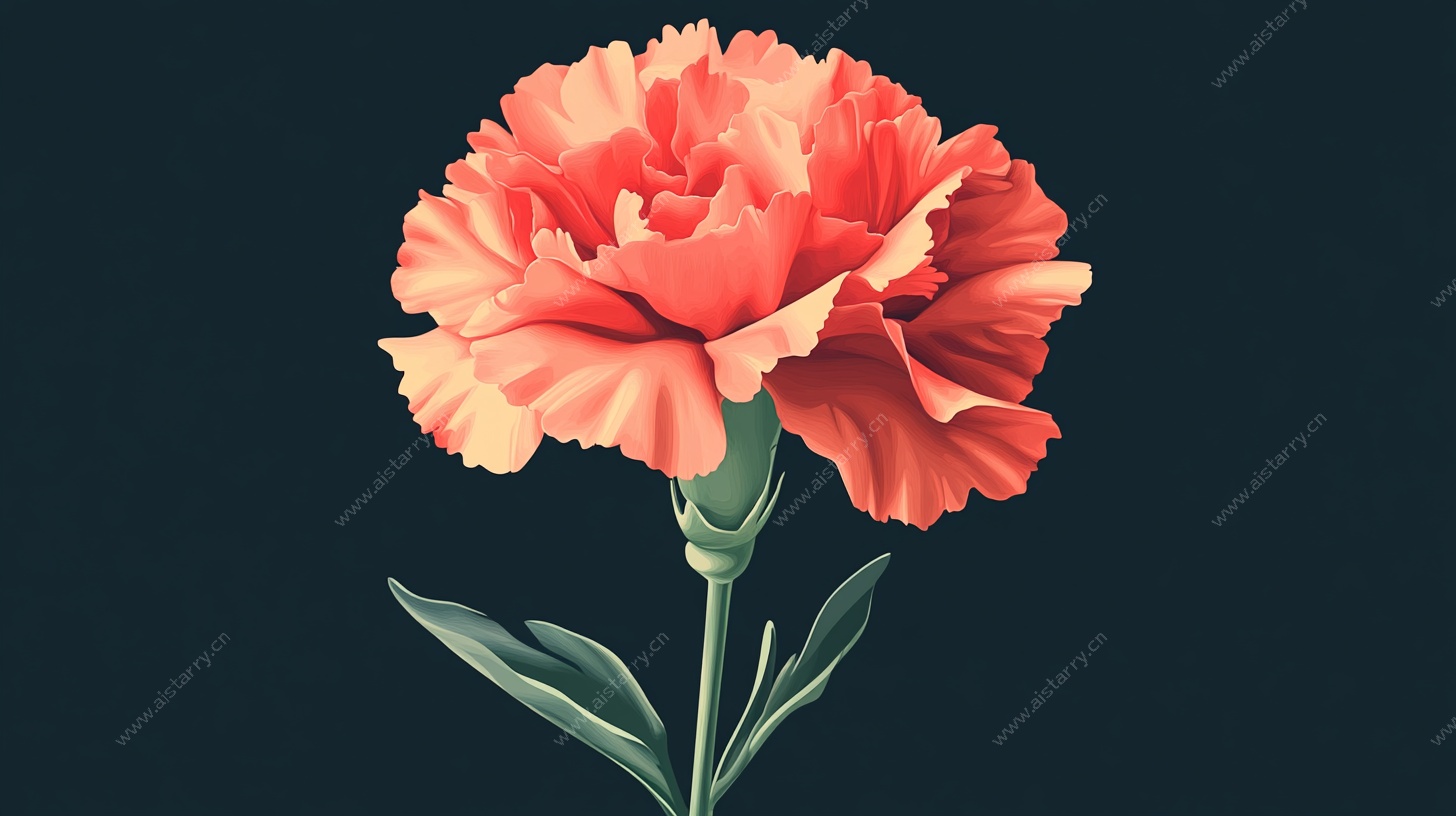 鲜艳康乃馨插画