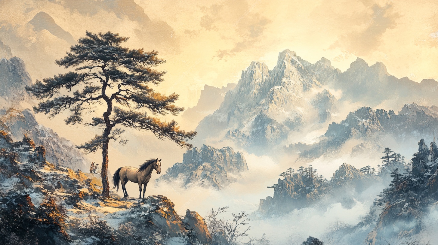 独马立松处 山川入画境