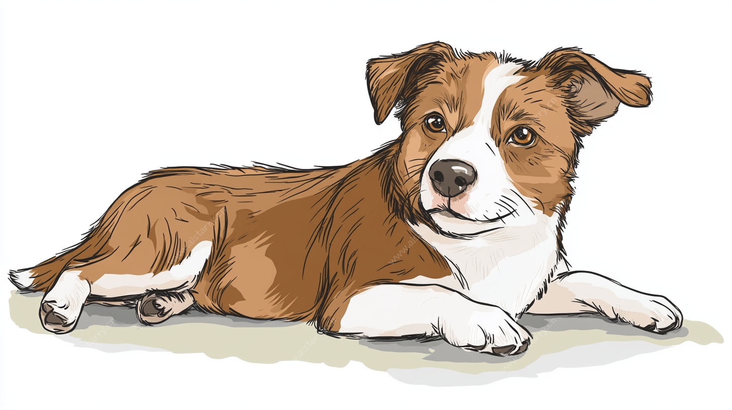 趴着的可爱边境牧羊犬