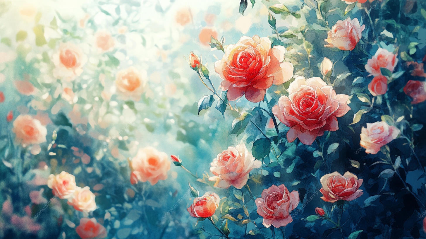 梦幻玫瑰花园美景