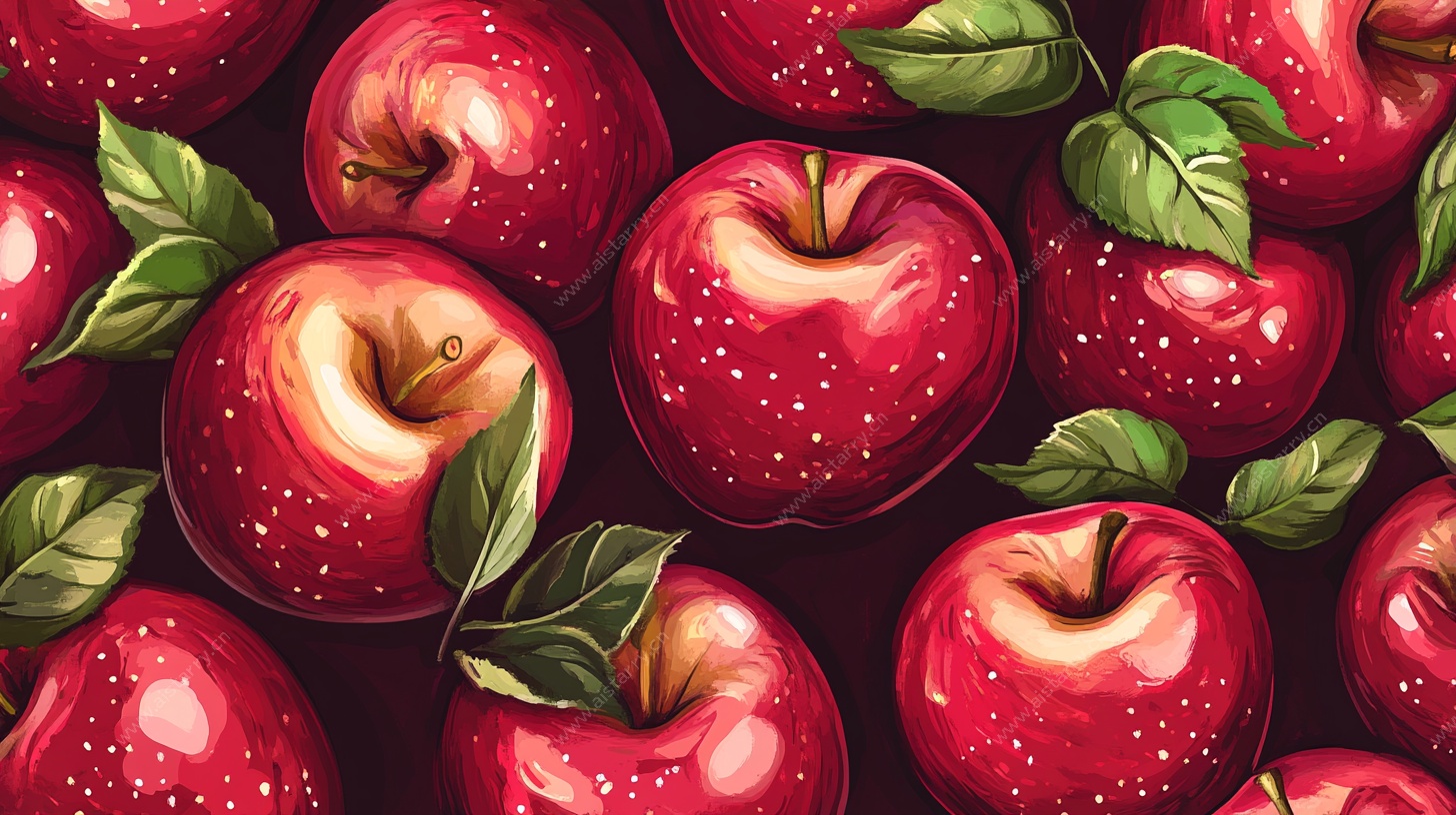 红苹果无缝图案插画