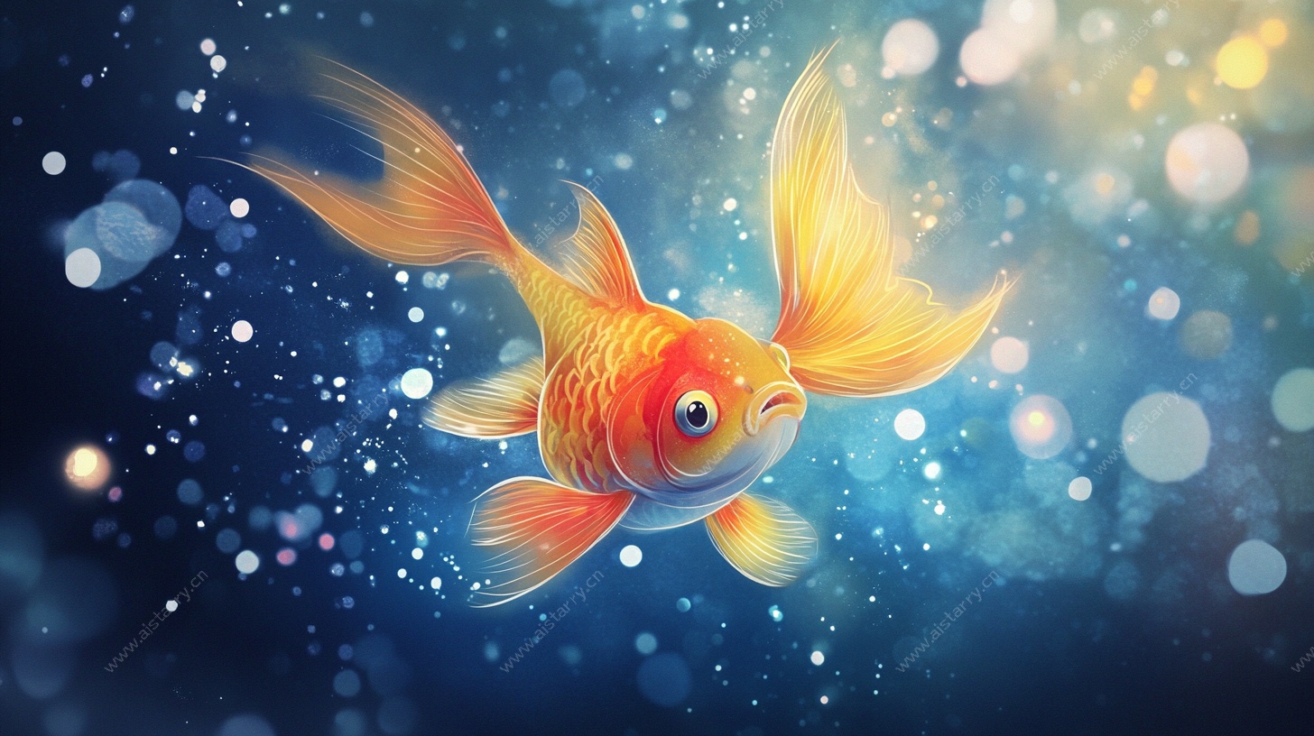 梦幻金鱼畅游星空背景