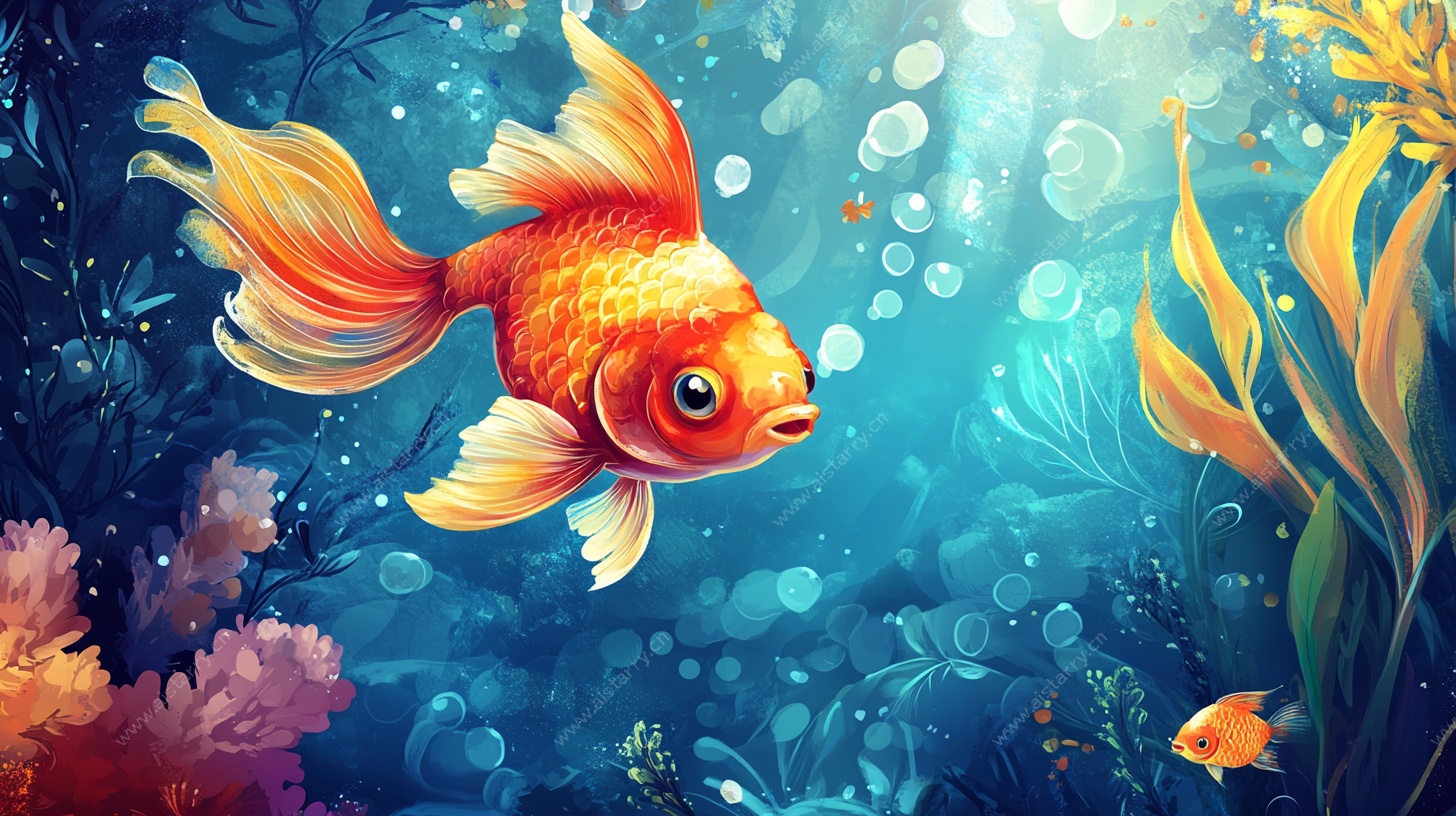 灵动金鱼的海底奇幻世界