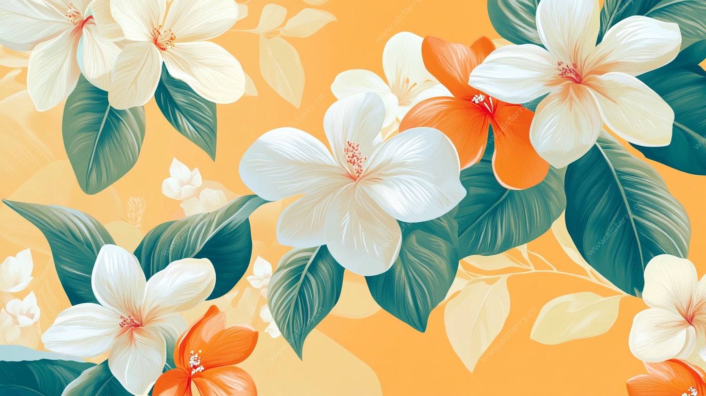 夏日花卉清新图案设计