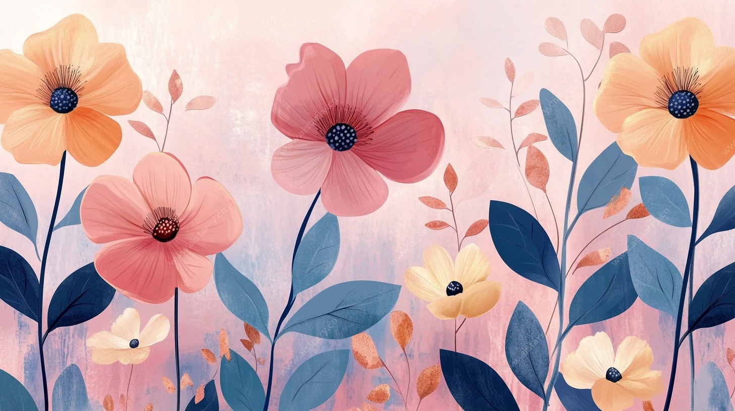 梦幻花卉图案背景