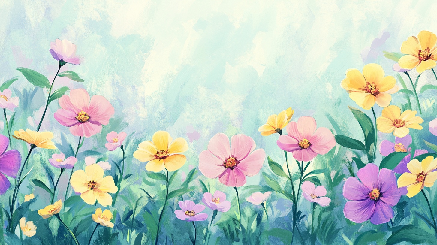 梦幻花卉田园风景图