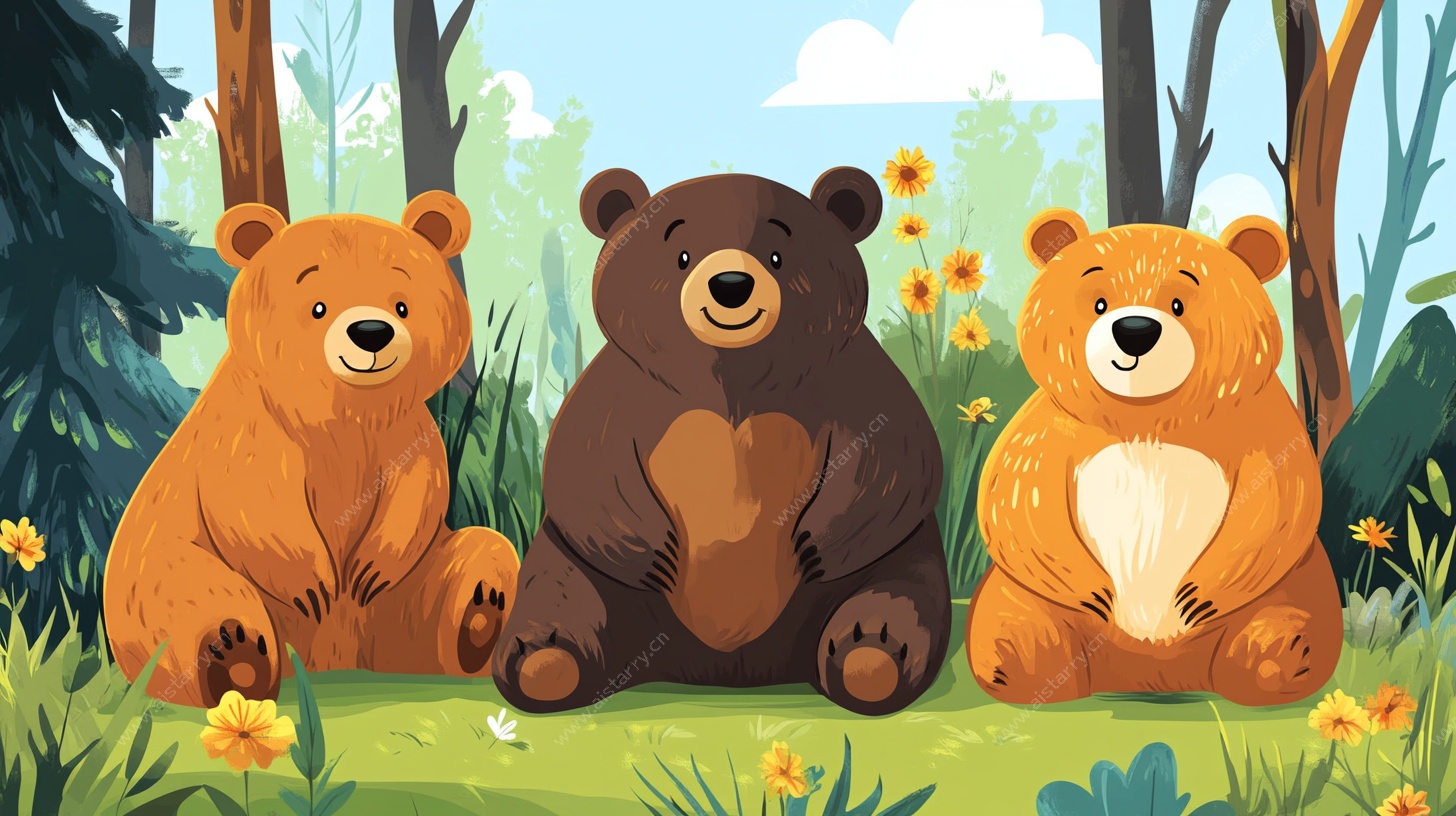 三只小熊的森林聚会