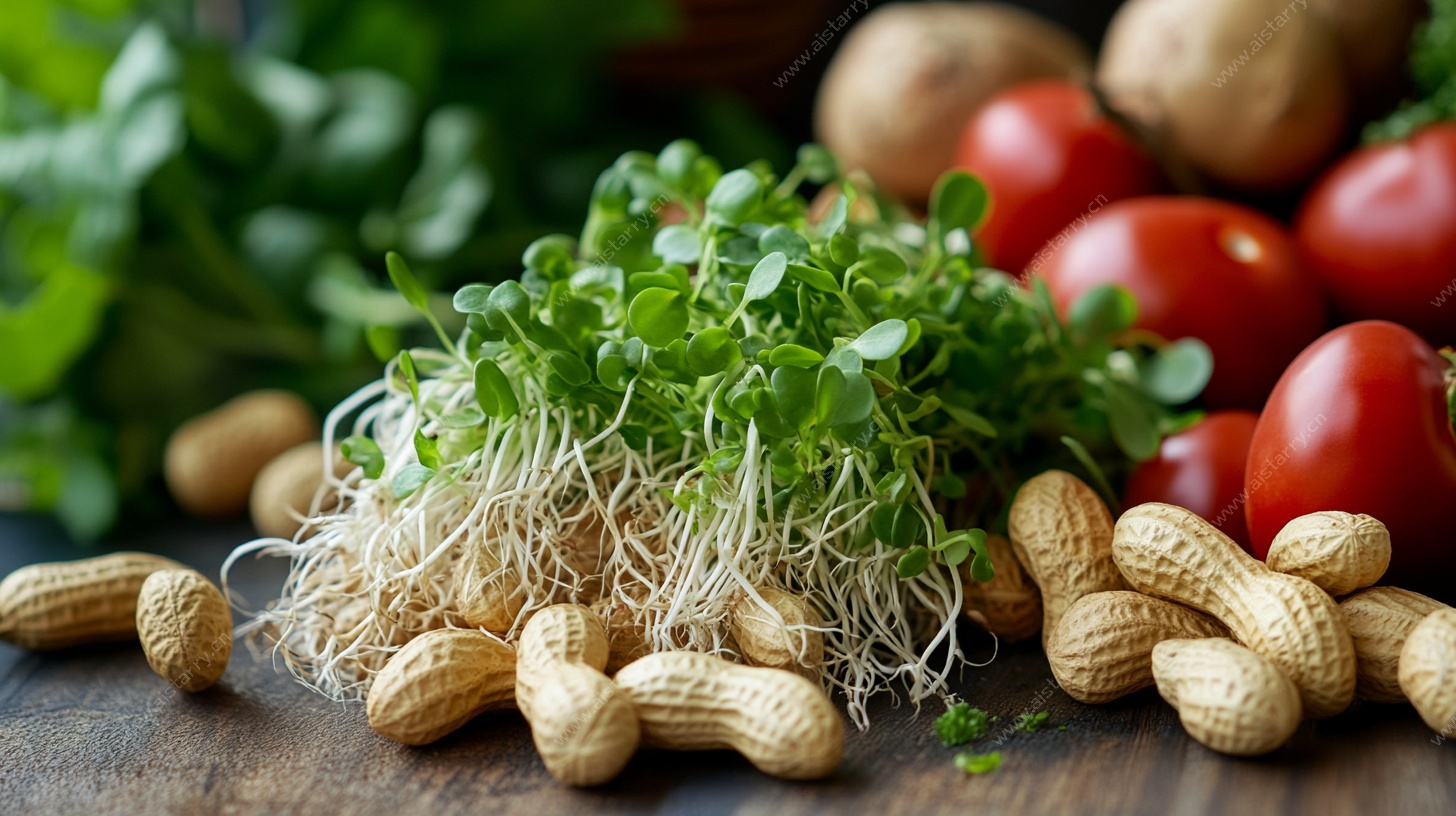 新鲜蔬菜与坚果的组合