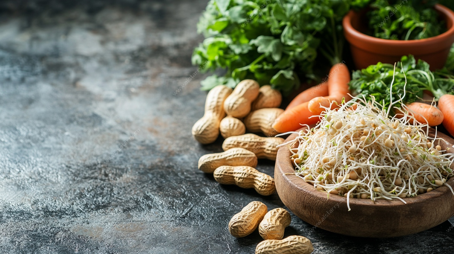 新鲜蔬菜与坚果的健康组合