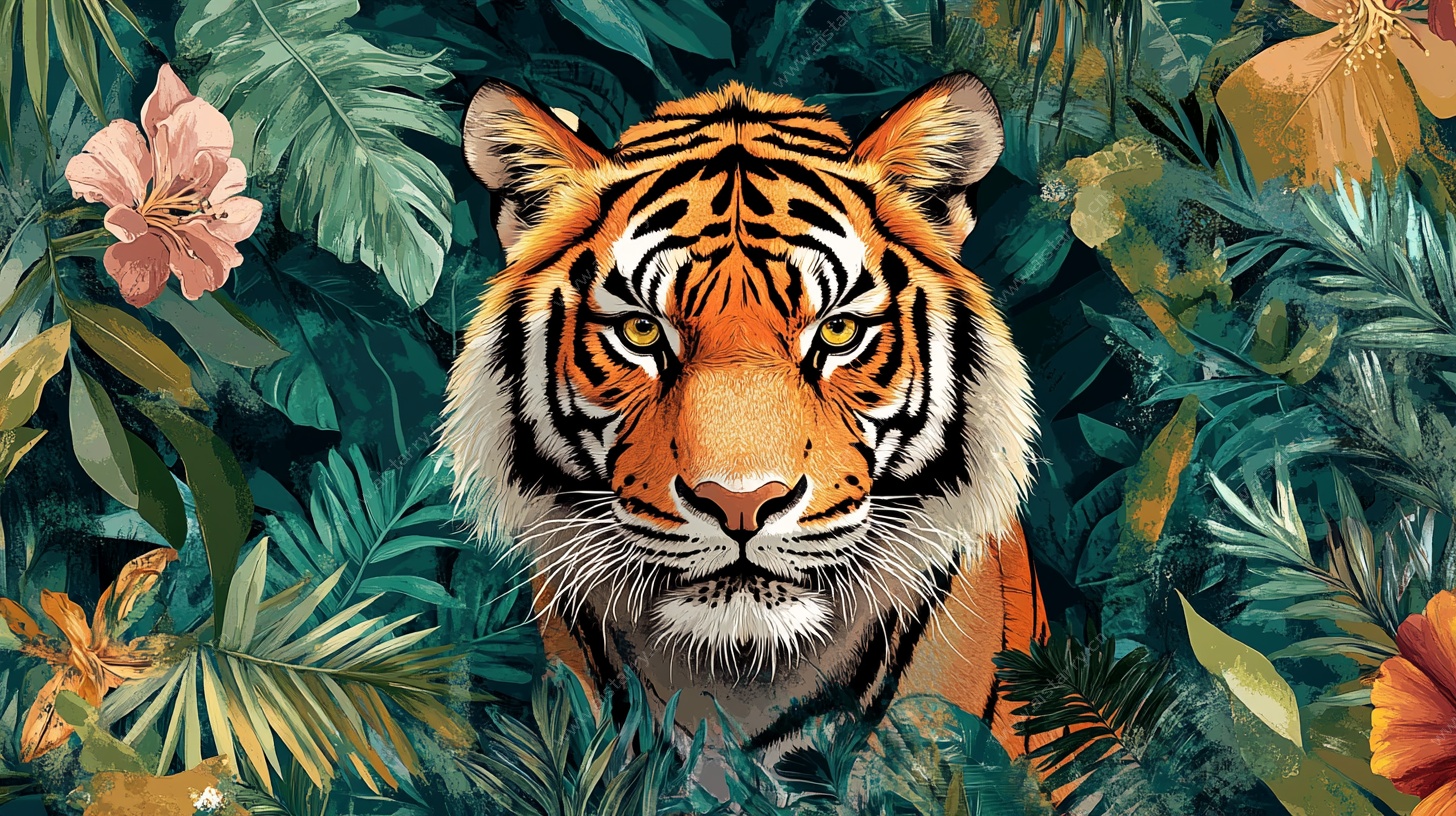 丛林中的斑斓猛虎