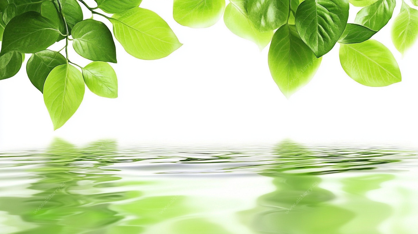 绿叶映水 清新自然景象