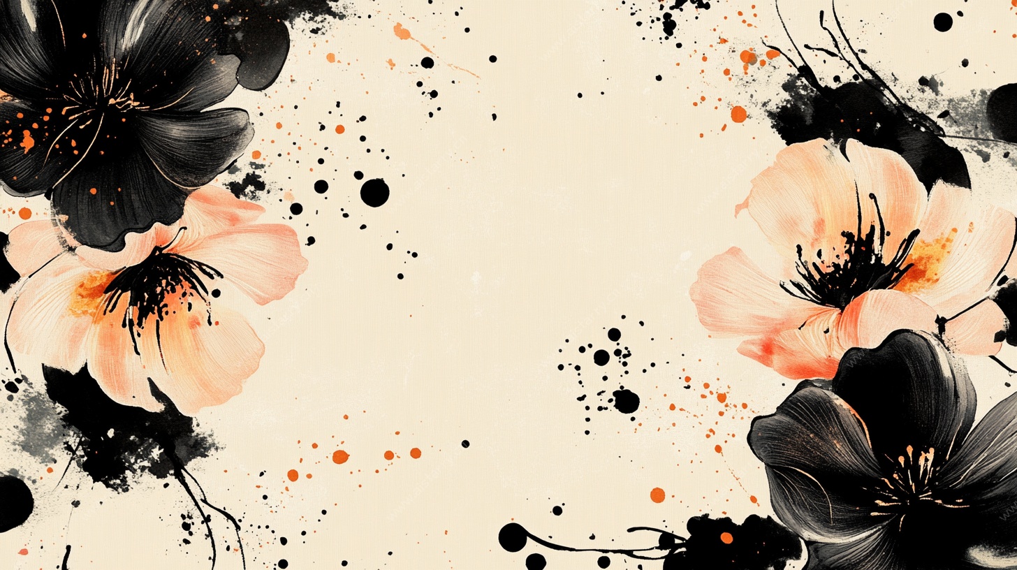 水墨花卉背景图